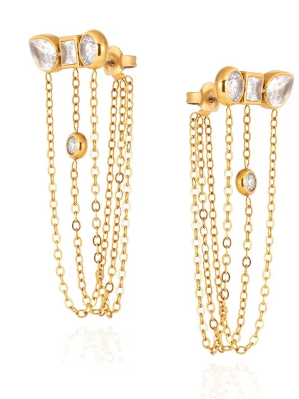 zircon pendant earrings